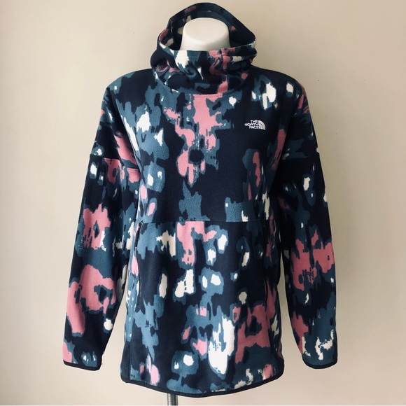 the North Face TKA Glacier Pullover Hoodie in Mallard Blue Abstract Ikat Print M - Picture 3 of 11